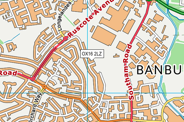 OX16 2LZ map - OS VectorMap District (Ordnance Survey)