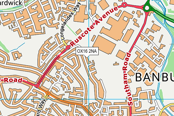 OX16 2NA map - OS VectorMap District (Ordnance Survey)