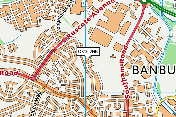 OX16 2NB map - OS VectorMap District (Ordnance Survey)