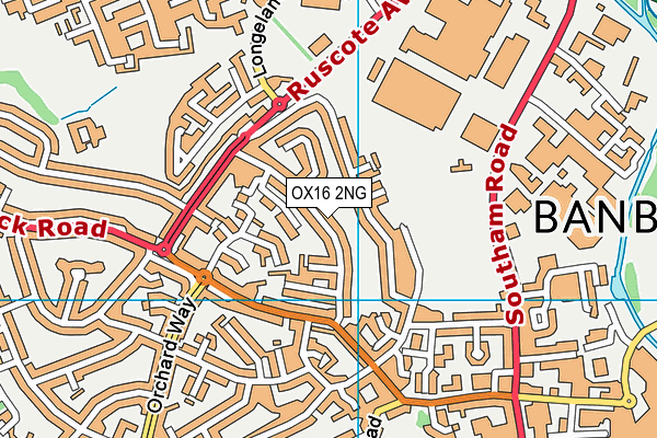 OX16 2NG map - OS VectorMap District (Ordnance Survey)