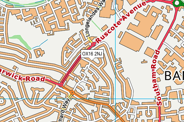 OX16 2NJ map - OS VectorMap District (Ordnance Survey)