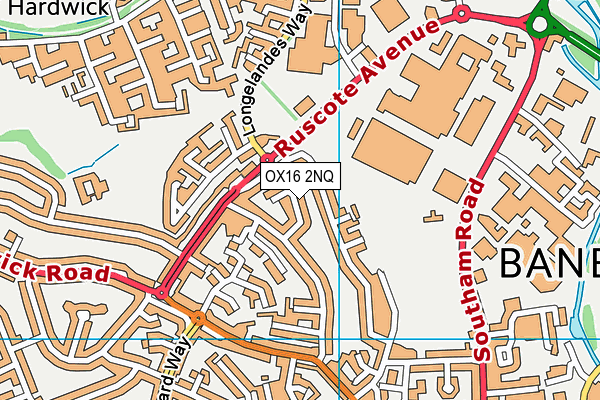OX16 2NQ map - OS VectorMap District (Ordnance Survey)