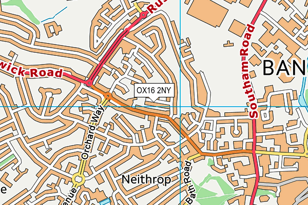 OX16 2NY map - OS VectorMap District (Ordnance Survey)
