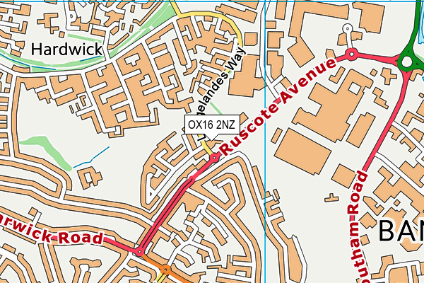 OX16 2NZ map - OS VectorMap District (Ordnance Survey)