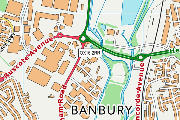 OX16 2RR map - OS VectorMap District (Ordnance Survey)