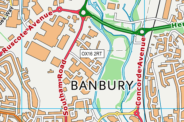 OX16 2RT map - OS VectorMap District (Ordnance Survey)