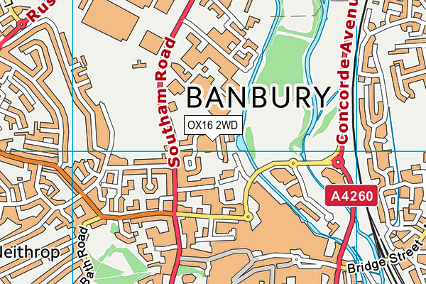 OX16 2WD map - OS VectorMap District (Ordnance Survey)