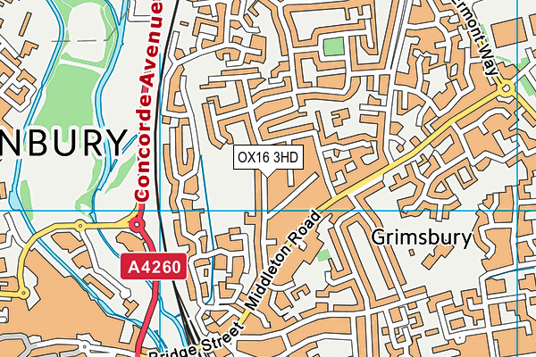 OX16 3HD map - OS VectorMap District (Ordnance Survey)