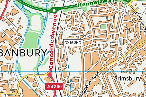 OX16 3HQ map - OS VectorMap District (Ordnance Survey)