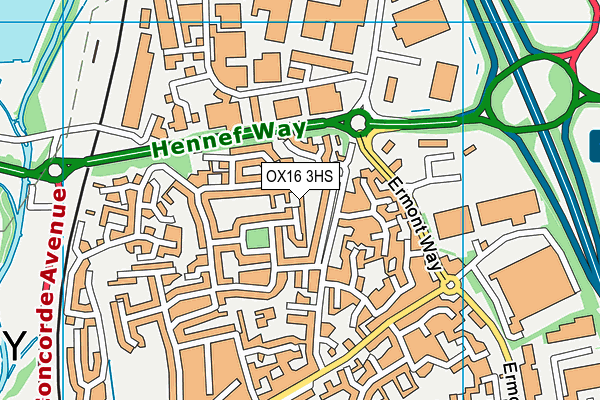 OX16 3HS map - OS VectorMap District (Ordnance Survey)