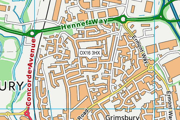 OX16 3HX map - OS VectorMap District (Ordnance Survey)