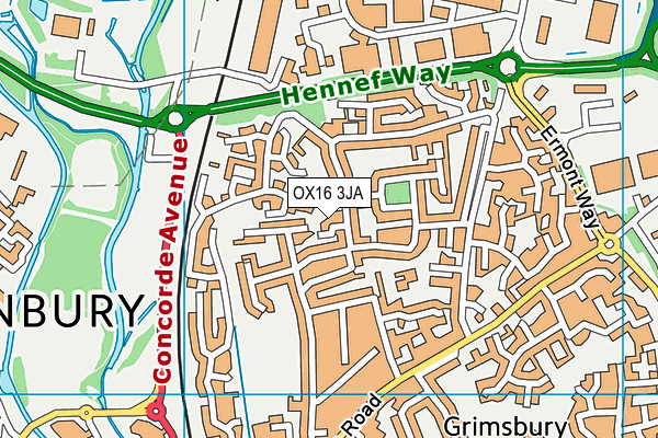 OX16 3JA map - OS VectorMap District (Ordnance Survey)