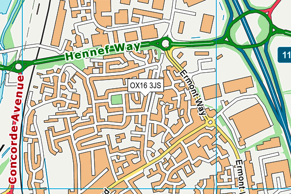 OX16 3JS map - OS VectorMap District (Ordnance Survey)