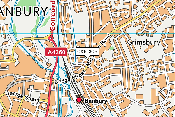 OX16 3QR map - OS VectorMap District (Ordnance Survey)