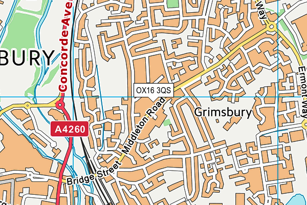 OX16 3QS map - OS VectorMap District (Ordnance Survey)