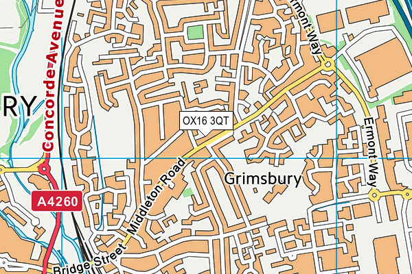 OX16 3QT map - OS VectorMap District (Ordnance Survey)