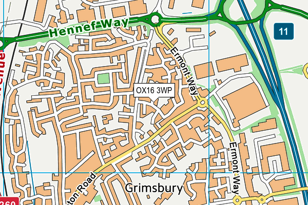 OX16 3WP map - OS VectorMap District (Ordnance Survey)