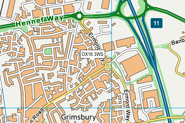 OX16 3WS map - OS VectorMap District (Ordnance Survey)
