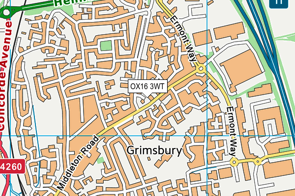 Grimsbury Community Centre map (OX16 3WT) - OS VectorMap District (Ordnance Survey)