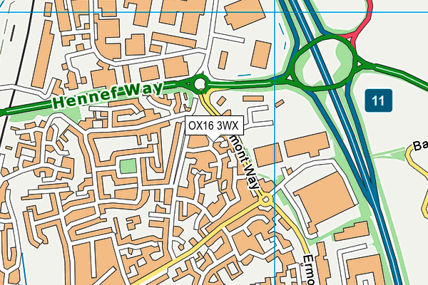 OX16 3WX map - OS VectorMap District (Ordnance Survey)