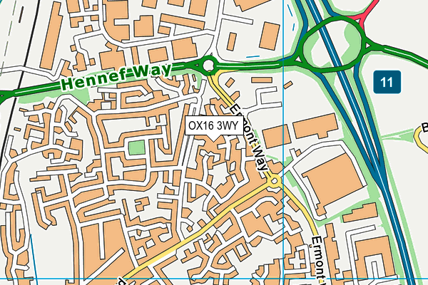 OX16 3WY map - OS VectorMap District (Ordnance Survey)