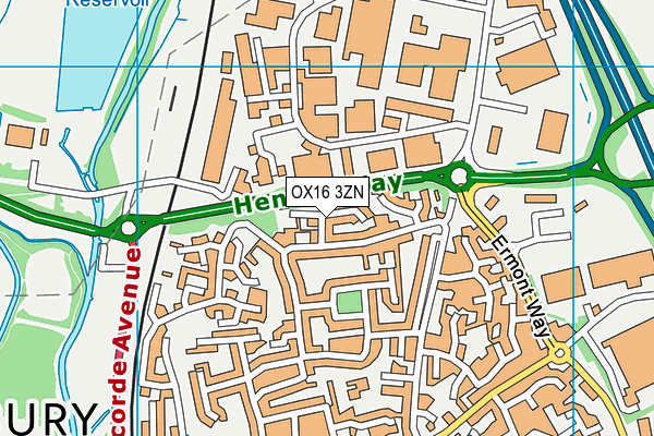 OX16 3ZN map - OS VectorMap District (Ordnance Survey)