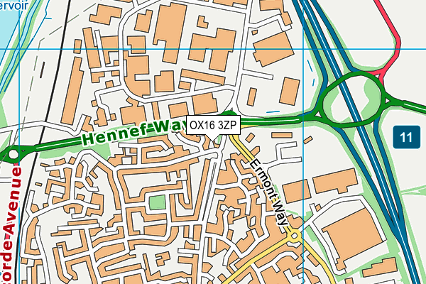 OX16 3ZP map - OS VectorMap District (Ordnance Survey)