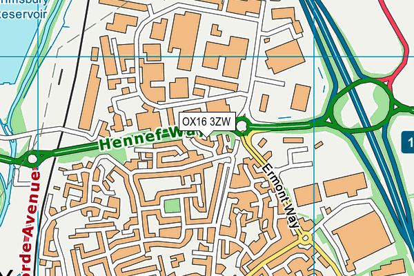 OX16 3ZW map - OS VectorMap District (Ordnance Survey)