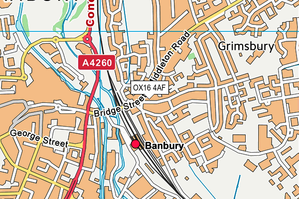 OX16 4AF map - OS VectorMap District (Ordnance Survey)