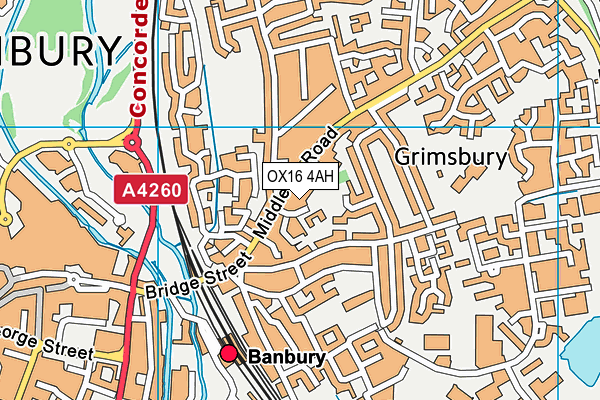 OX16 4AH map - OS VectorMap District (Ordnance Survey)