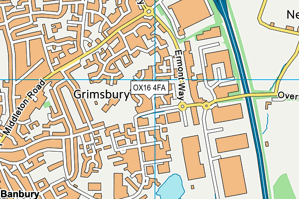 OX16 4FA map - OS VectorMap District (Ordnance Survey)