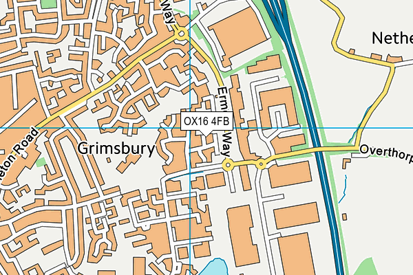 OX16 4FB map - OS VectorMap District (Ordnance Survey)