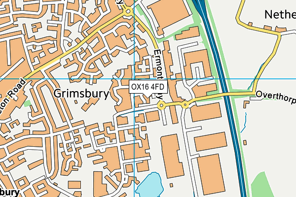 OX16 4FD map - OS VectorMap District (Ordnance Survey)