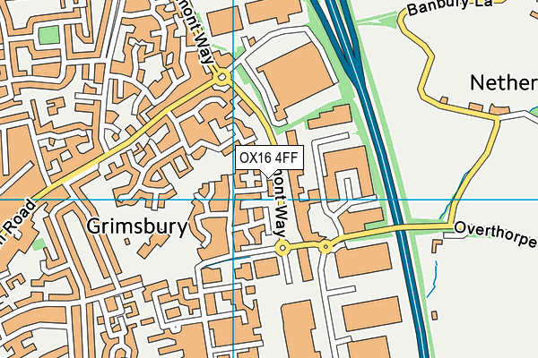 OX16 4FF map - OS VectorMap District (Ordnance Survey)