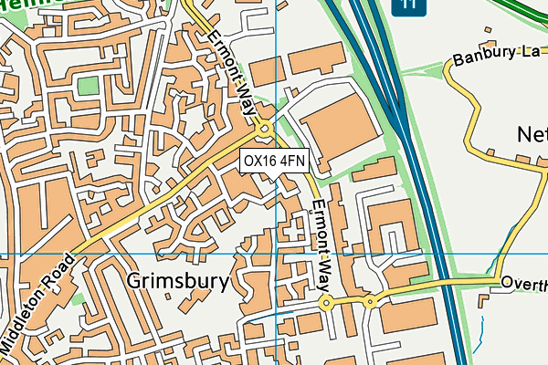 OX16 4FN map - OS VectorMap District (Ordnance Survey)