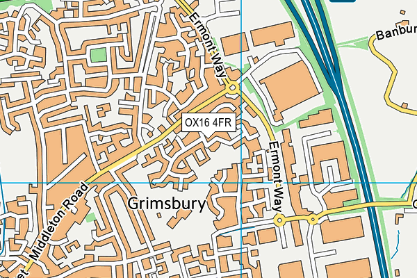 OX16 4FR map - OS VectorMap District (Ordnance Survey)