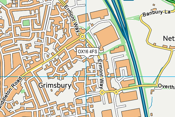 OX16 4FS map - OS VectorMap District (Ordnance Survey)