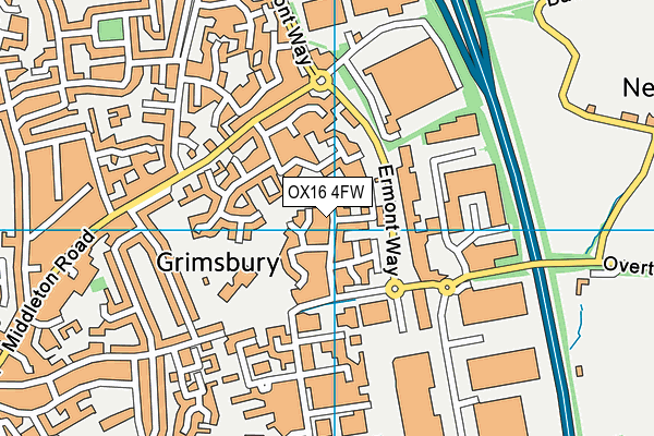 OX16 4FW map - OS VectorMap District (Ordnance Survey)