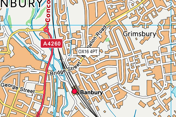 OX16 4PT map - OS VectorMap District (Ordnance Survey)