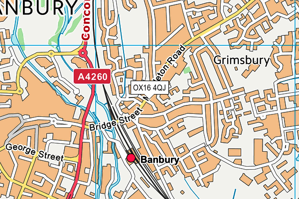 OX16 4QJ map - OS VectorMap District (Ordnance Survey)