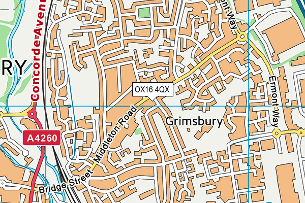 OX16 4QX map - OS VectorMap District (Ordnance Survey)