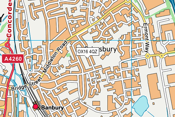 OX16 4QZ map - OS VectorMap District (Ordnance Survey)