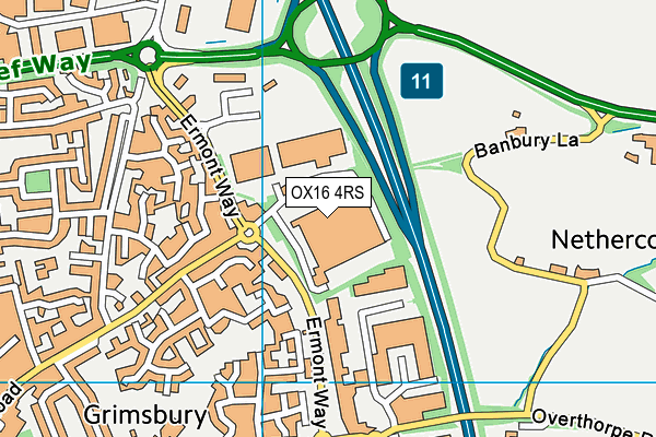 OX16 4RS map - OS VectorMap District (Ordnance Survey)