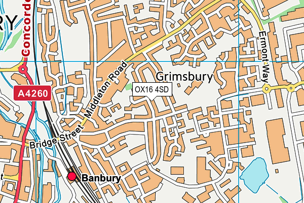 OX16 4SD map - OS VectorMap District (Ordnance Survey)