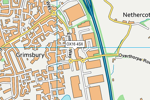 OX16 4SX map - OS VectorMap District (Ordnance Survey)