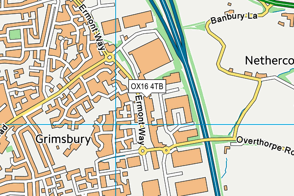 OX16 4TB map - OS VectorMap District (Ordnance Survey)