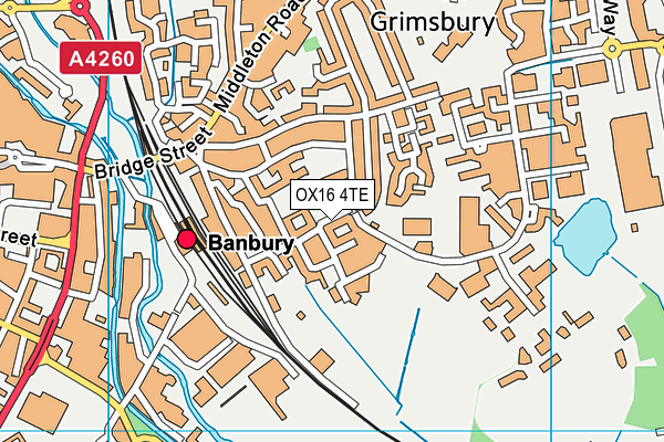 OX16 4TE map - OS VectorMap District (Ordnance Survey)