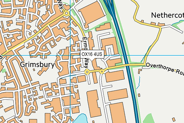 OX16 4US map - OS VectorMap District (Ordnance Survey)