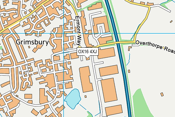 OX16 4XJ map - OS VectorMap District (Ordnance Survey)