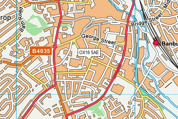 OX16 5AE map - OS VectorMap District (Ordnance Survey)